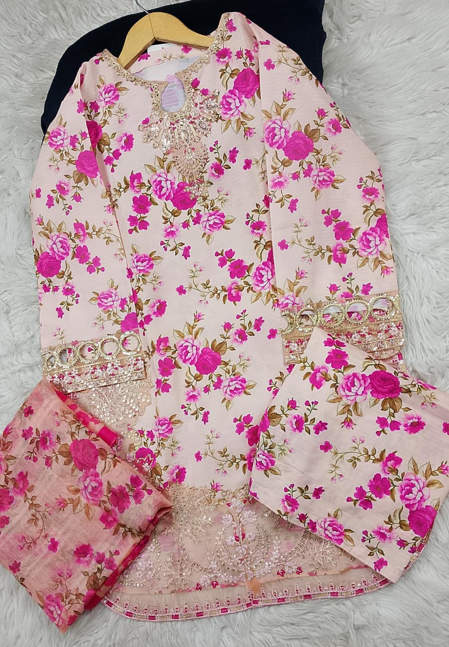 3 PIECE - EMBROIDERED LAWN SUIT