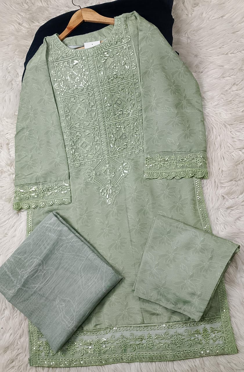 3 PIECE - EMBROIDERED LAWN SUIT