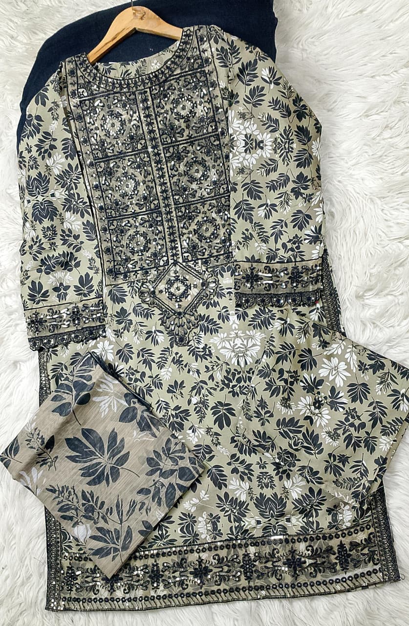 3 PIECE - EMBROIDERED LAWN SUIT