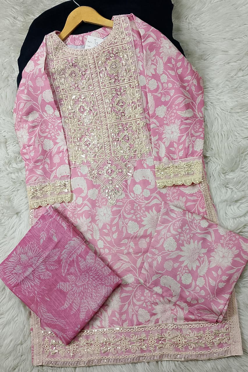3 PIECE - EMBROIDERED LAWN SUIT