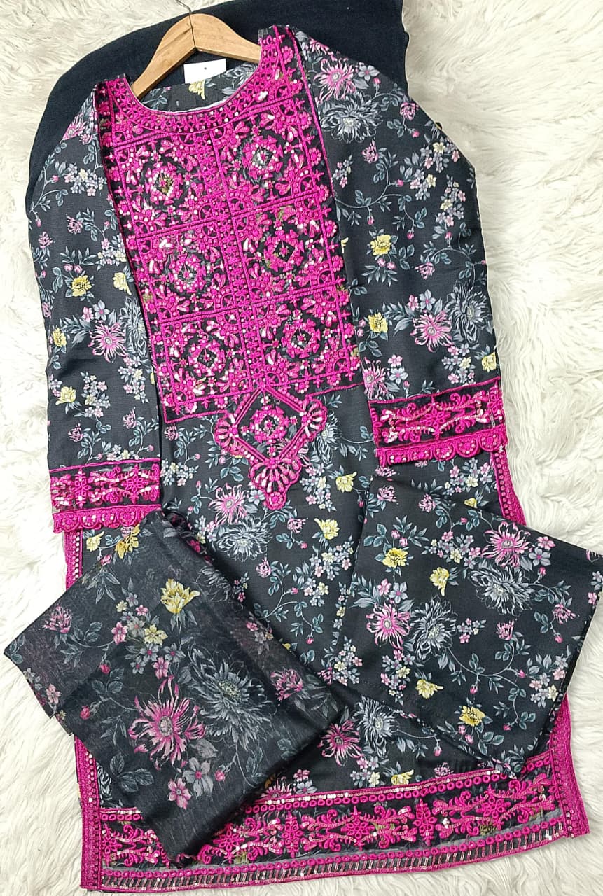 3 PIECE - EMBROIDERED LAWN SUIT