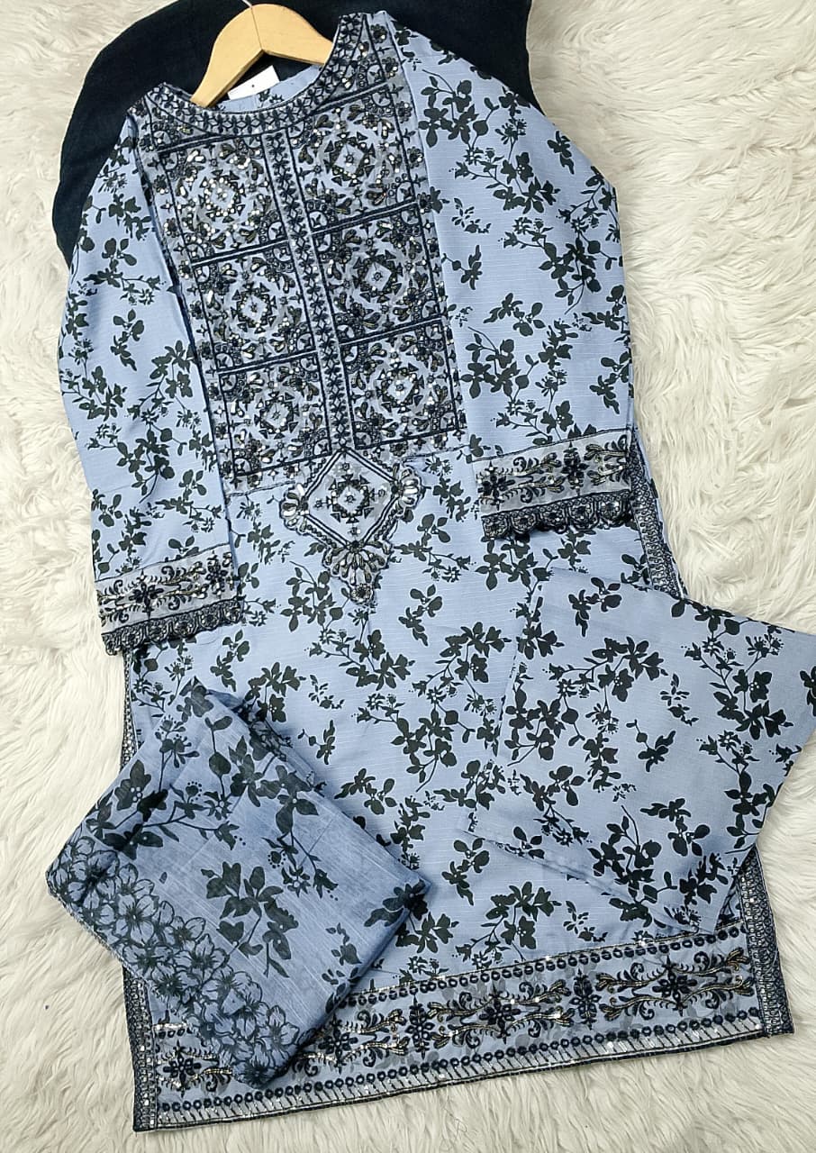 3 PIECE - EMBROIDERED LAWN SUIT
