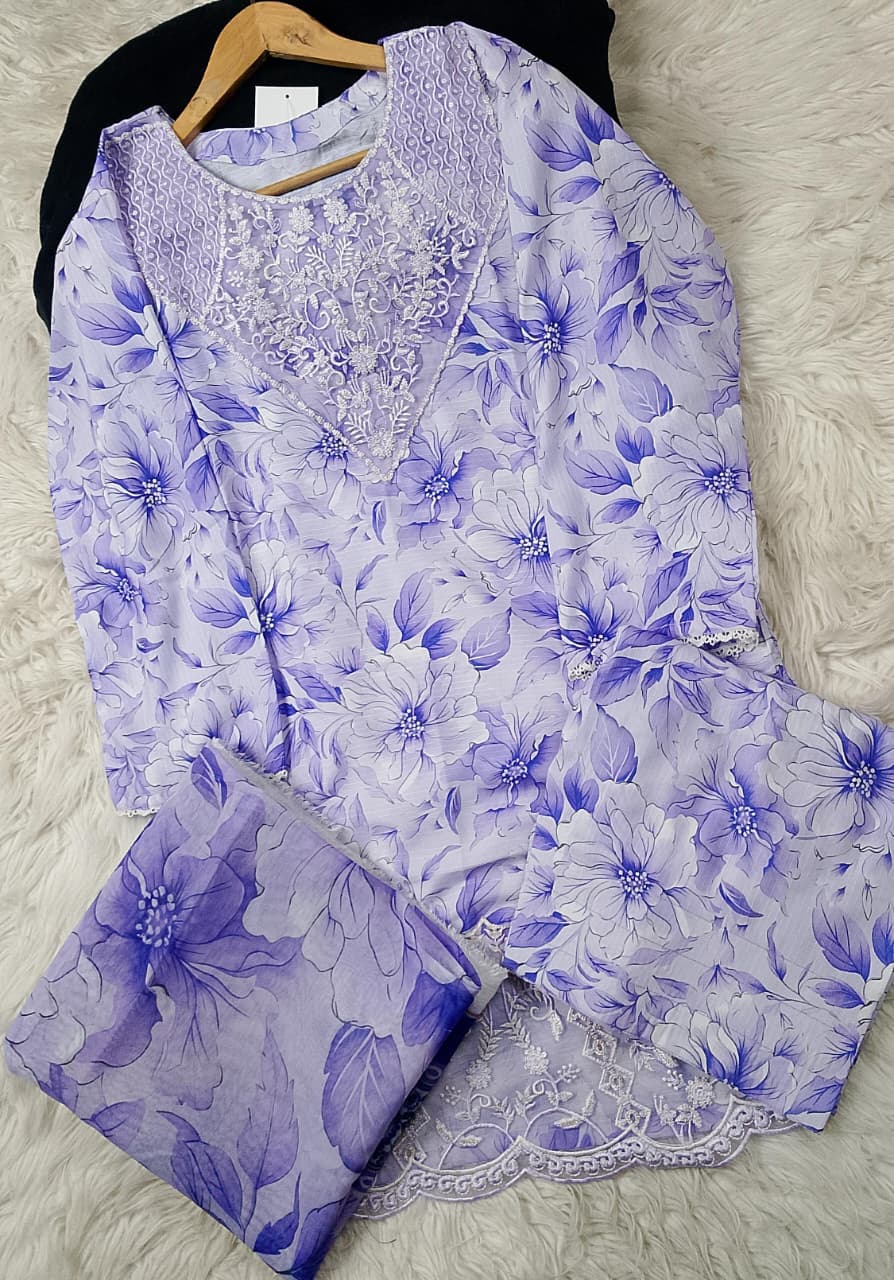 3 PIECE - EMBROIDERED LAWN SUIT