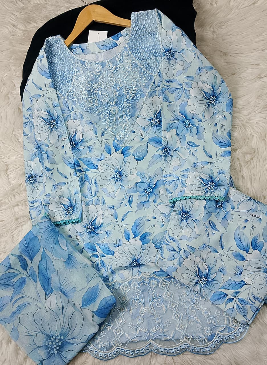 3 PIECE - EMBROIDERED LAWN SUIT