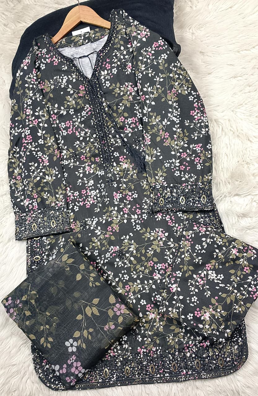 3 PIECE - EMBROIDERED LAWN SUIT