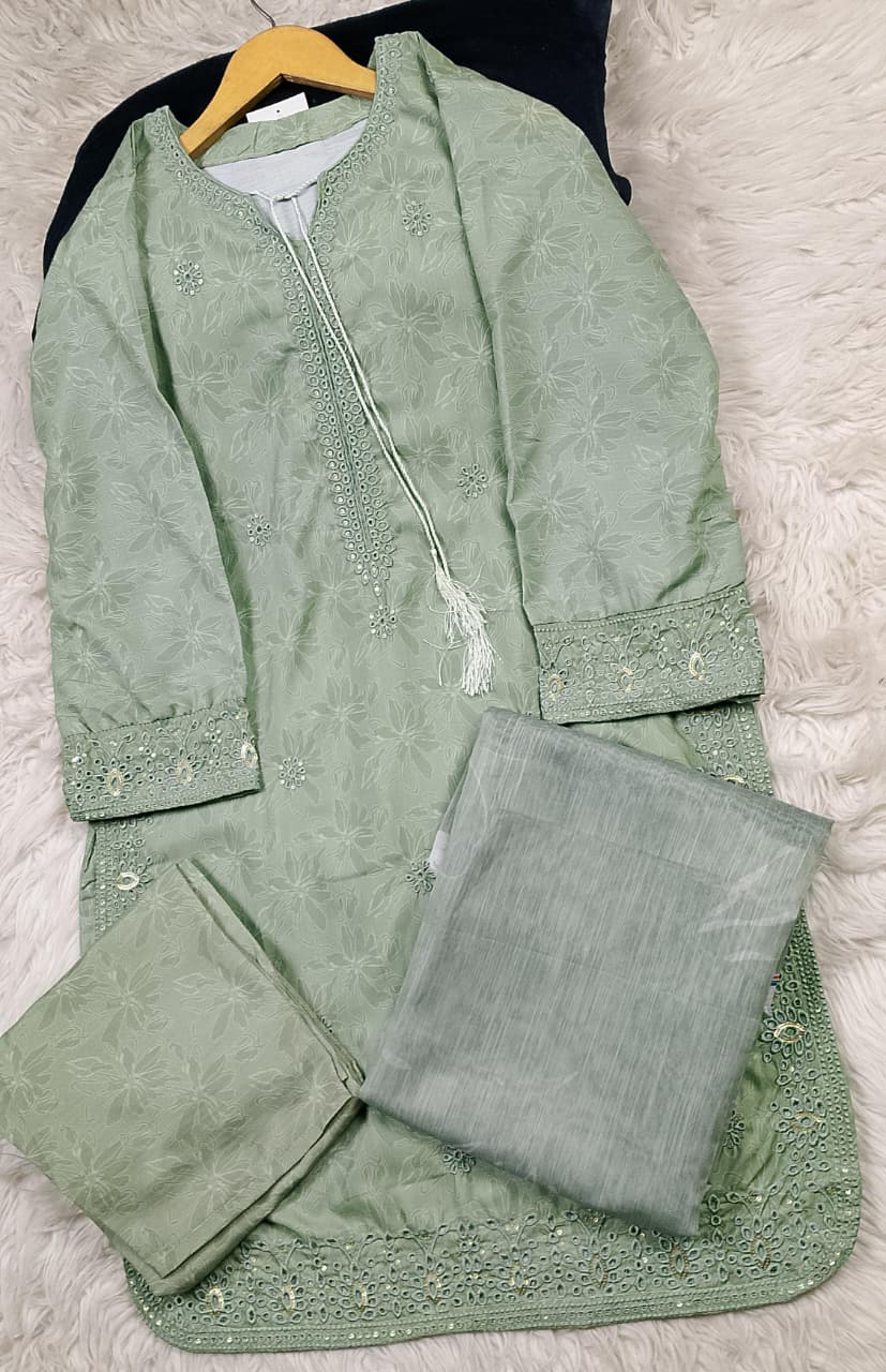 3 PIECE - EMBROIDERED LAWN SUIT