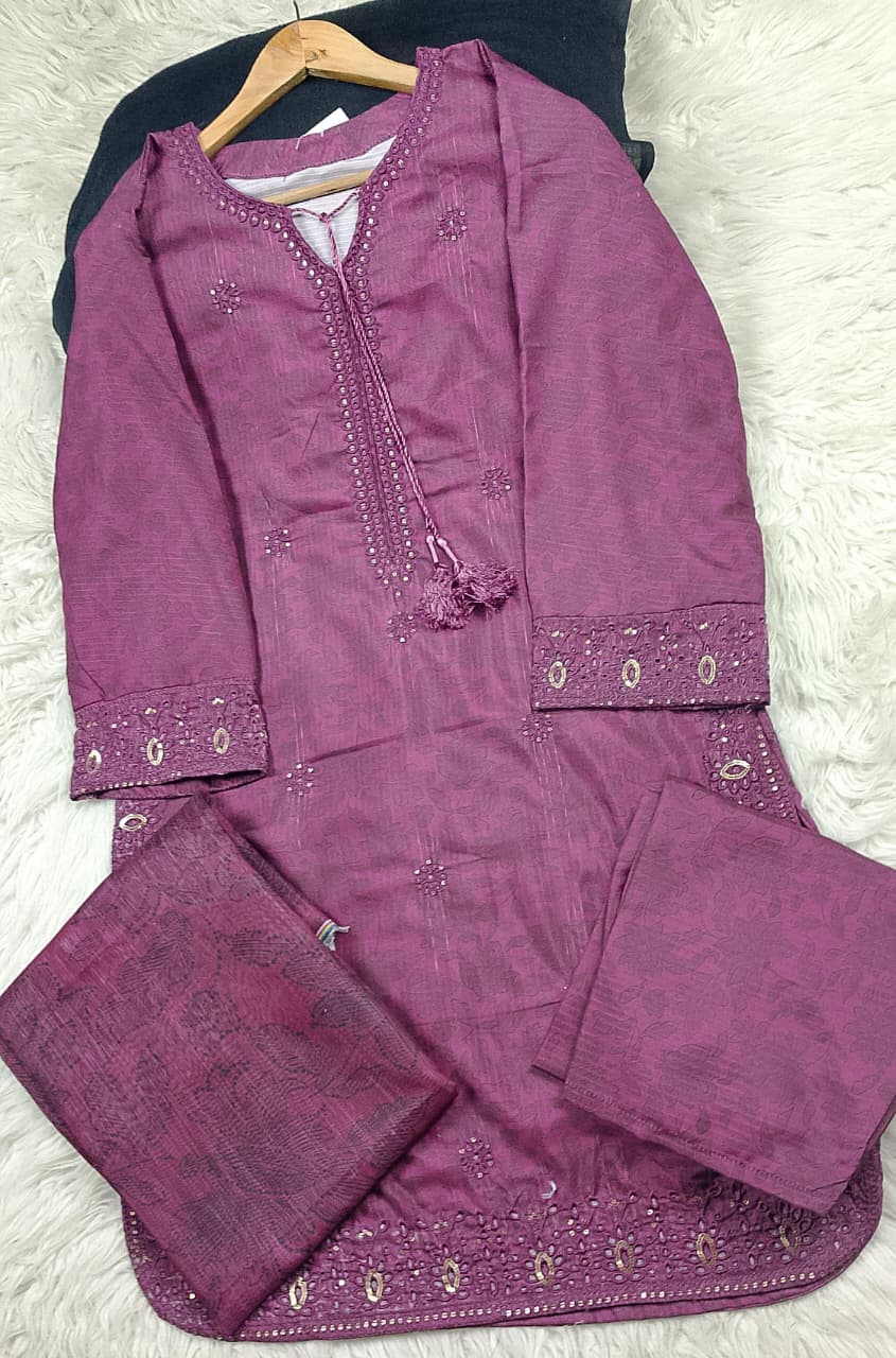 3 PIECE - EMBROIDERED LAWN SUIT
