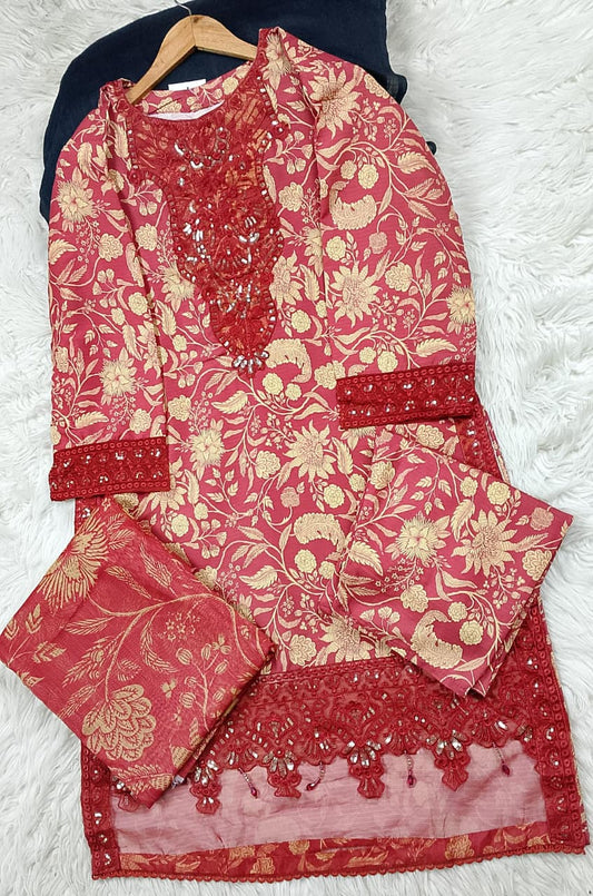 3 PIECE - EMBROIDERED LAWN SUIT