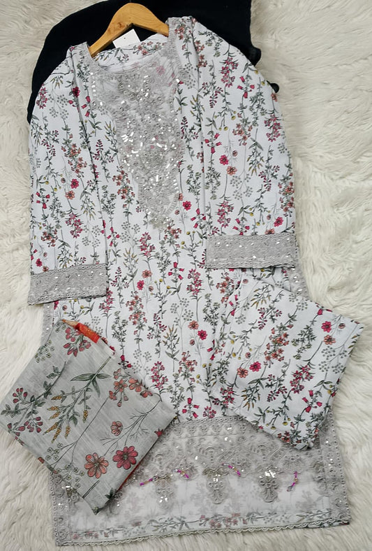 3 PIECE - EMBROIDERED LAWN SUIT