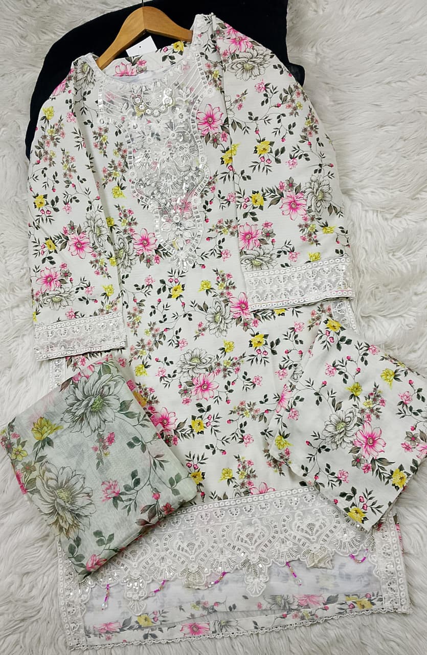 3 PIECE - EMBROIDERED LAWN SUIT