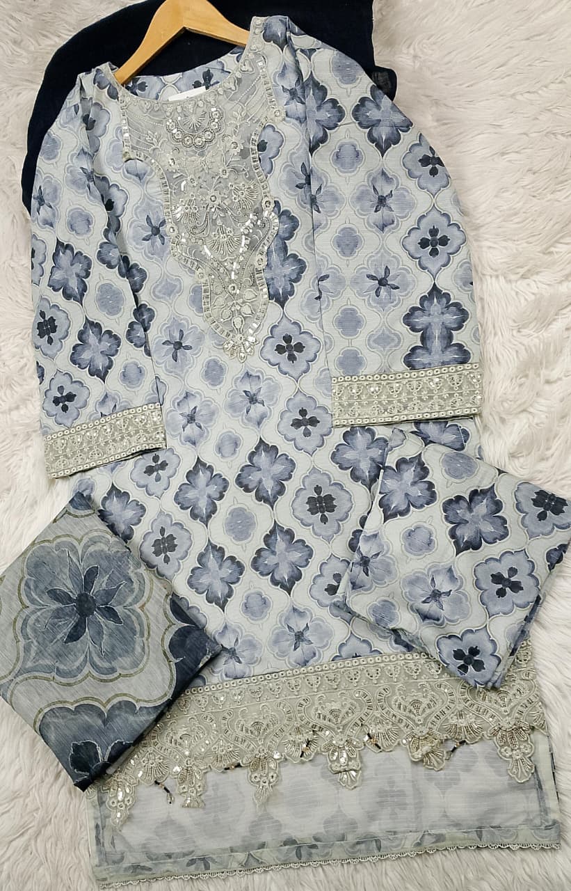3 PIECE - EMBROIDERED LAWN SUIT