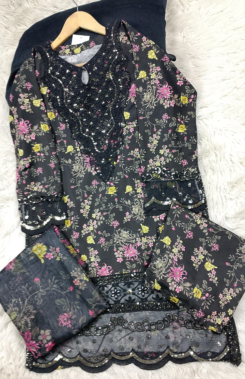 3 PIECE - EMBROIDERED LAWN SUIT