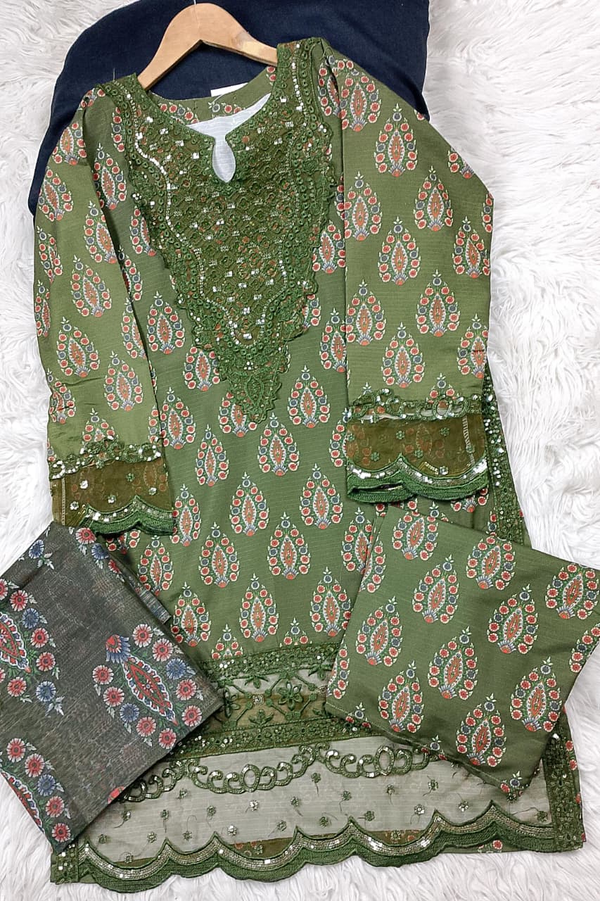 3 PIECE - EMBROIDERED LAWN SUIT