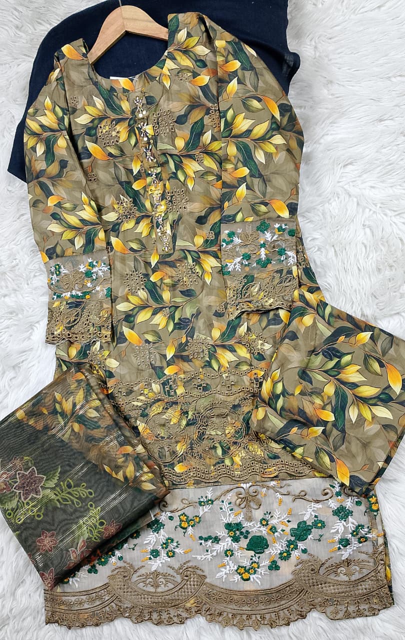 3 PIECE - EMBROIDERED LAWN SUIT