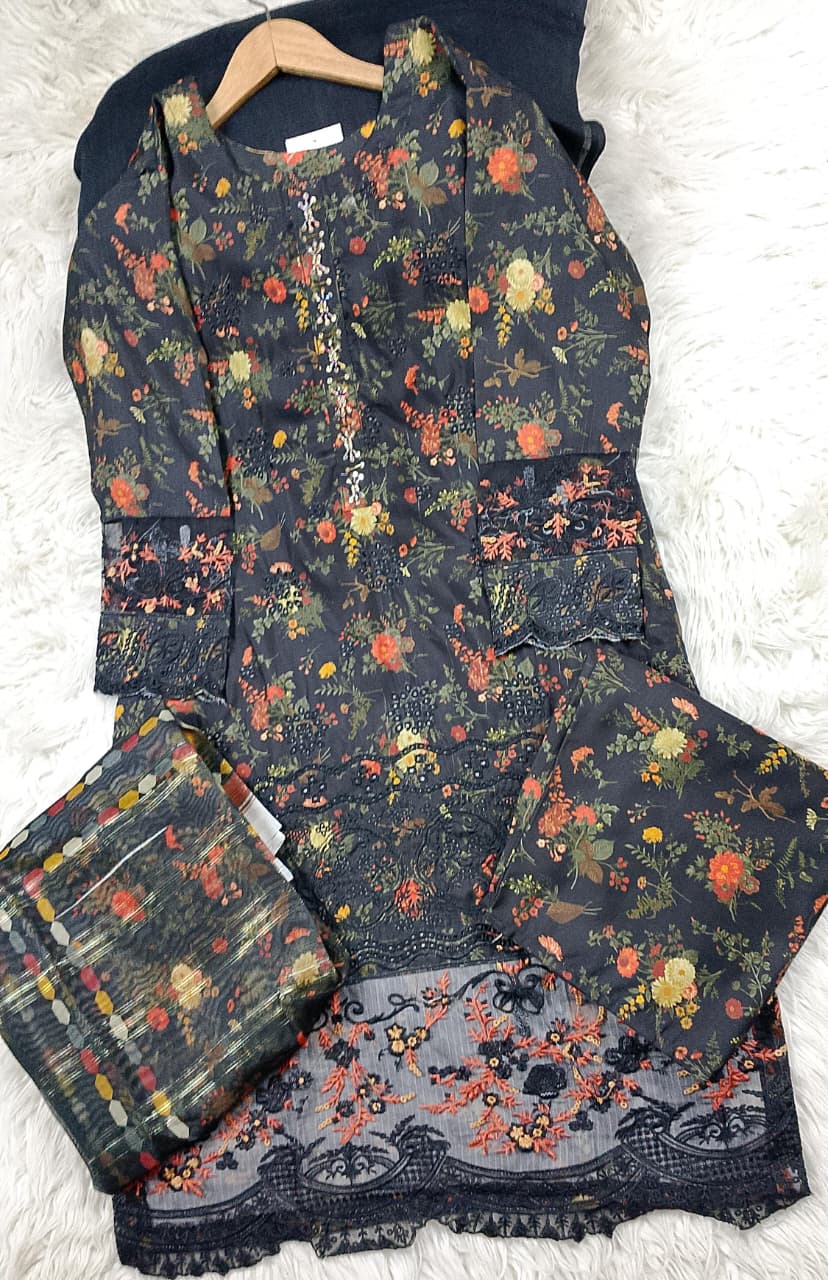 3 PIECE - EMBROIDERED LAWN SUIT