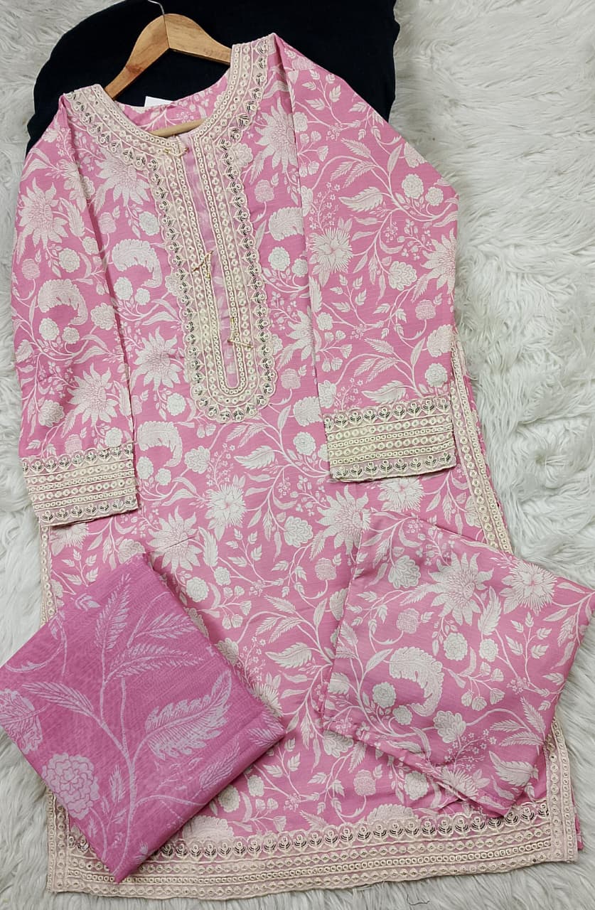 3 PIECE - EMBROIDERED LAWN SUIT