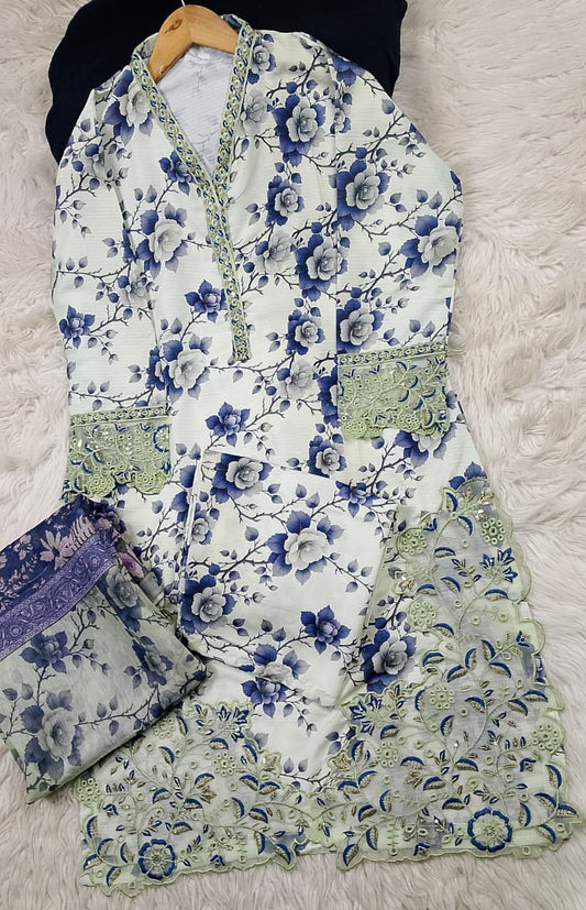 3 PIECE - EMBROIDERED LAWN SUIT