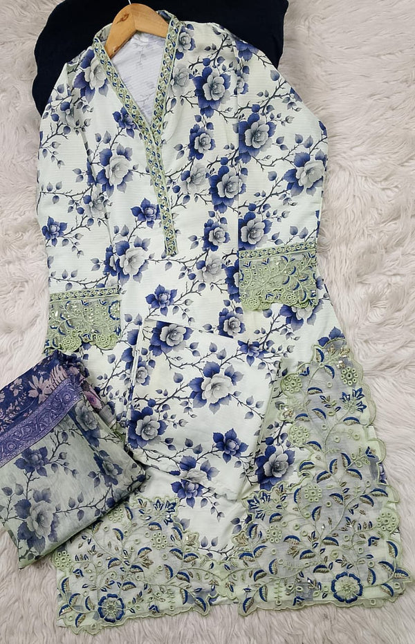 3 PIECE - EMBROIDERED LAWN SUIT