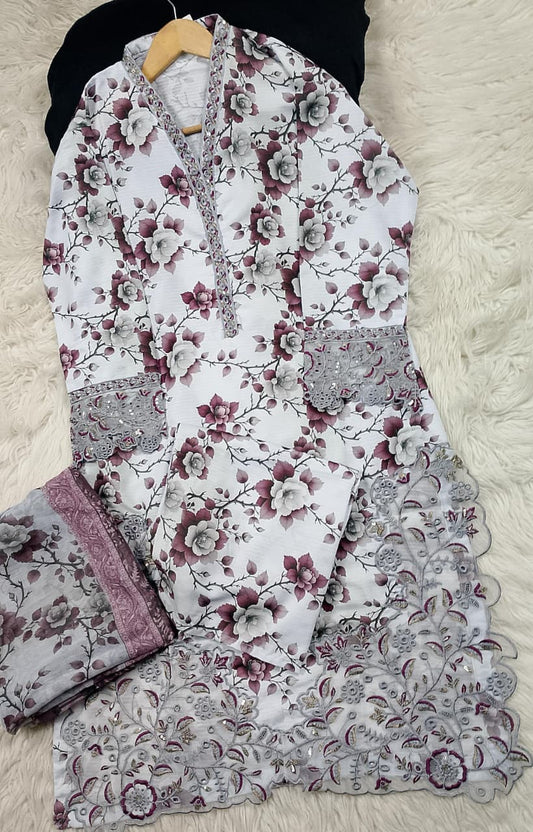3 PIECE - EMBROIDERED LAWN SUIT