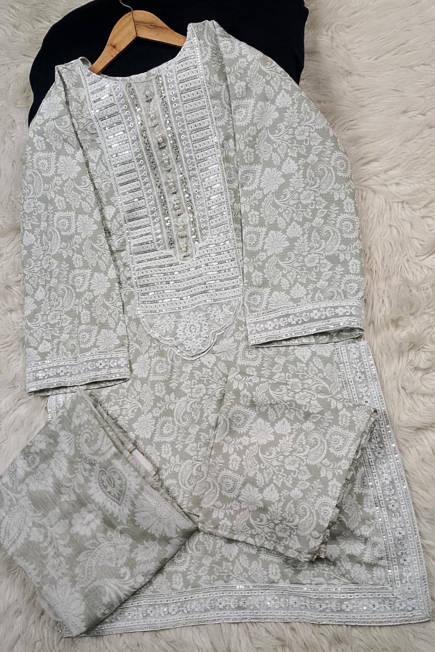 3 PIECE - EMBROIDERED LAWN SUIT
