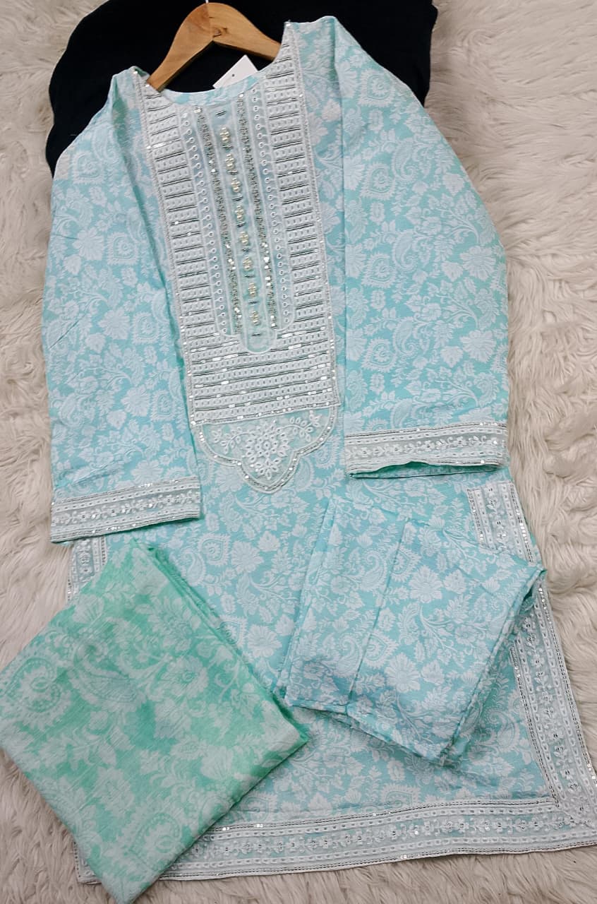 3 PIECE - EMBROIDERED LAWN SUIT