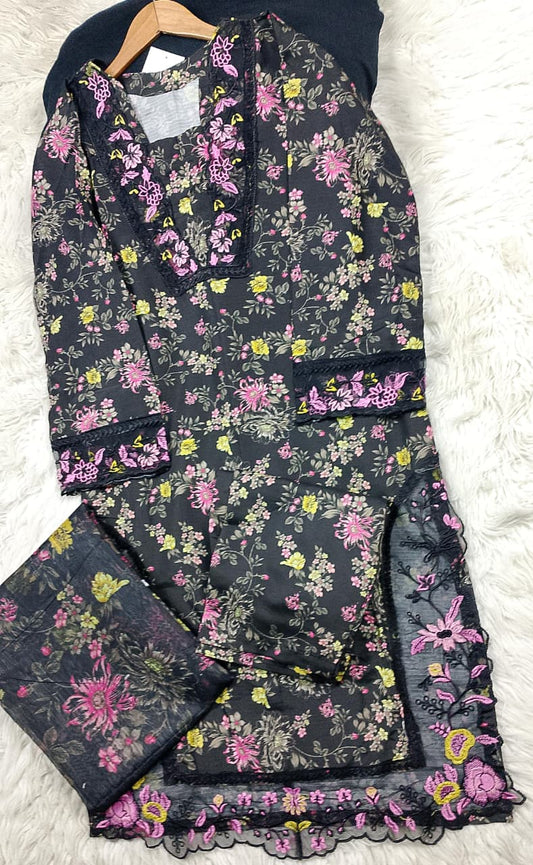 3 PIECE - EMBROIDERED LAWN SUIT