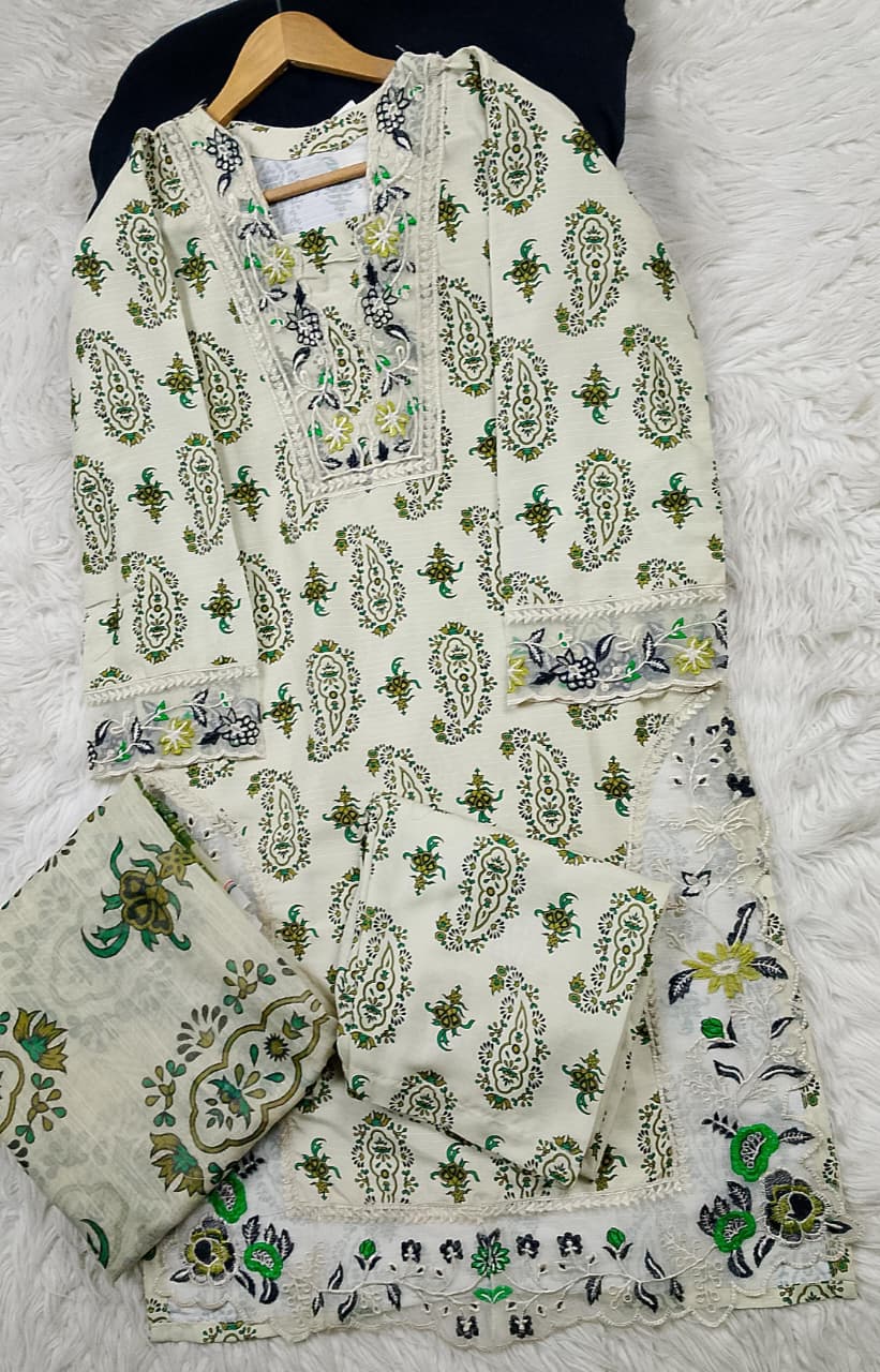 3 PIECE - EMBROIDERED LAWN SUIT
