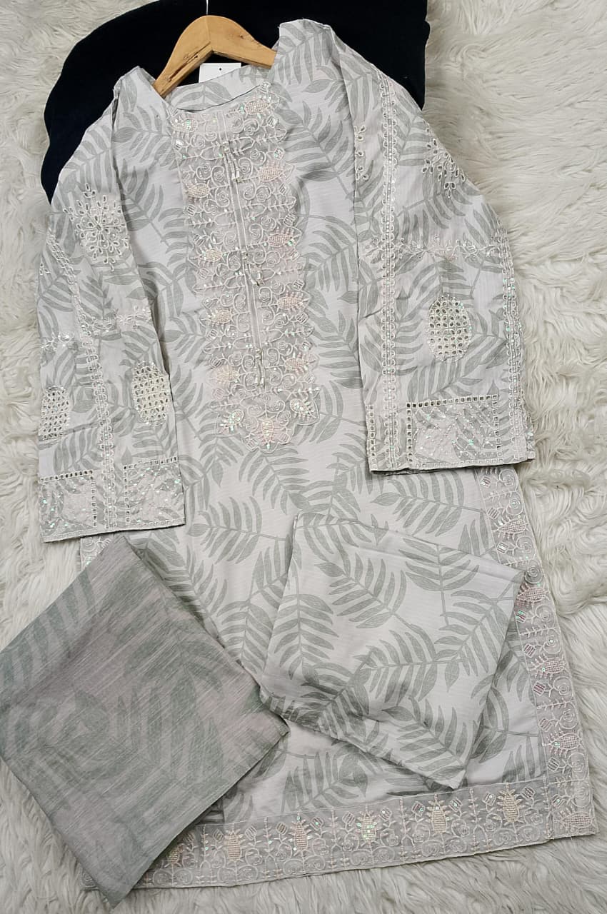 3 PIECE - EMBROIDERED LAWN SUIT