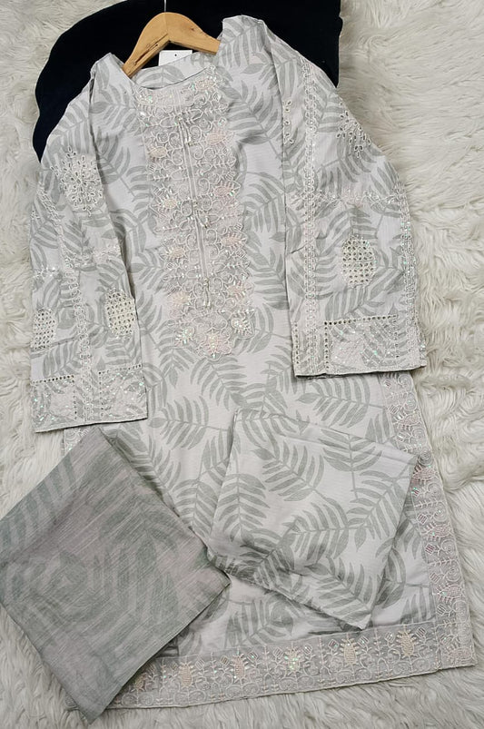 3 PIECE - EMBROIDERED LAWN SUIT