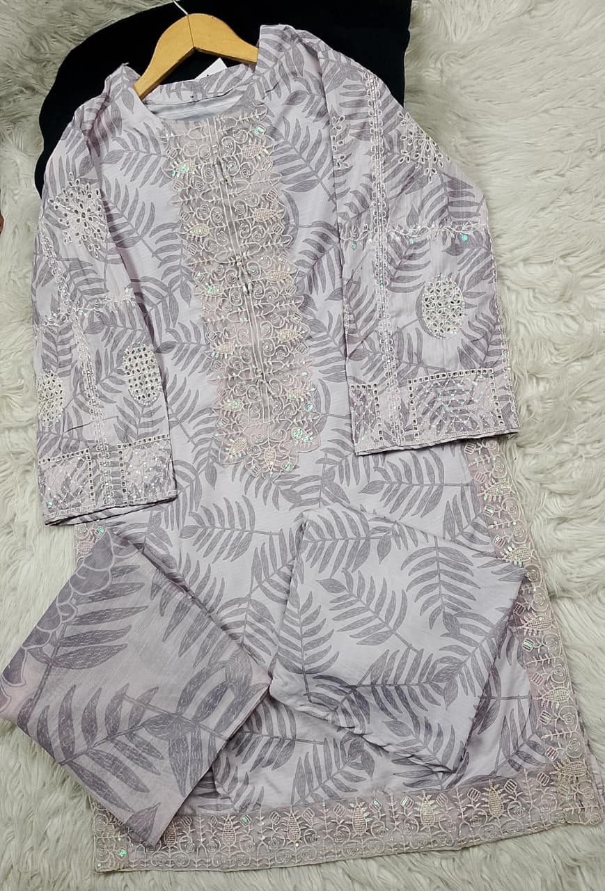3 PIECE - EMBROIDERED LAWN SUIT