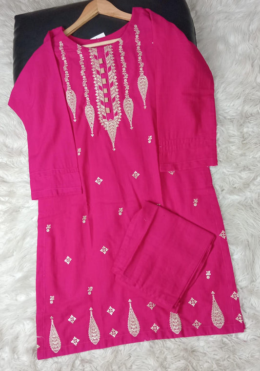 2 PIECE - EMBROIDERED KHADDAR SUIT