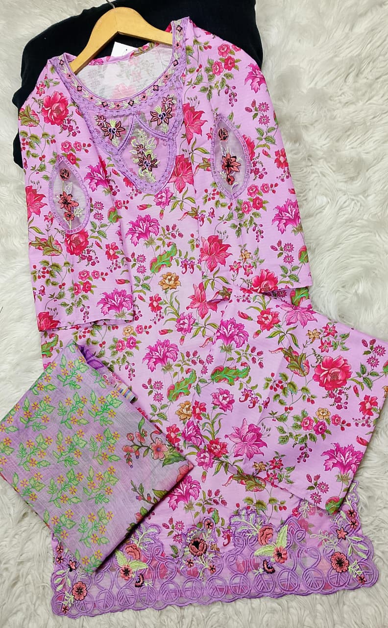 3 PIECE - EMBROIDERED LAWN SUIT