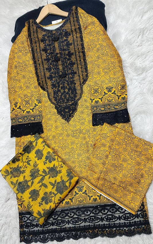 3 PIECE - EMBROIDERED LAWN SUIT