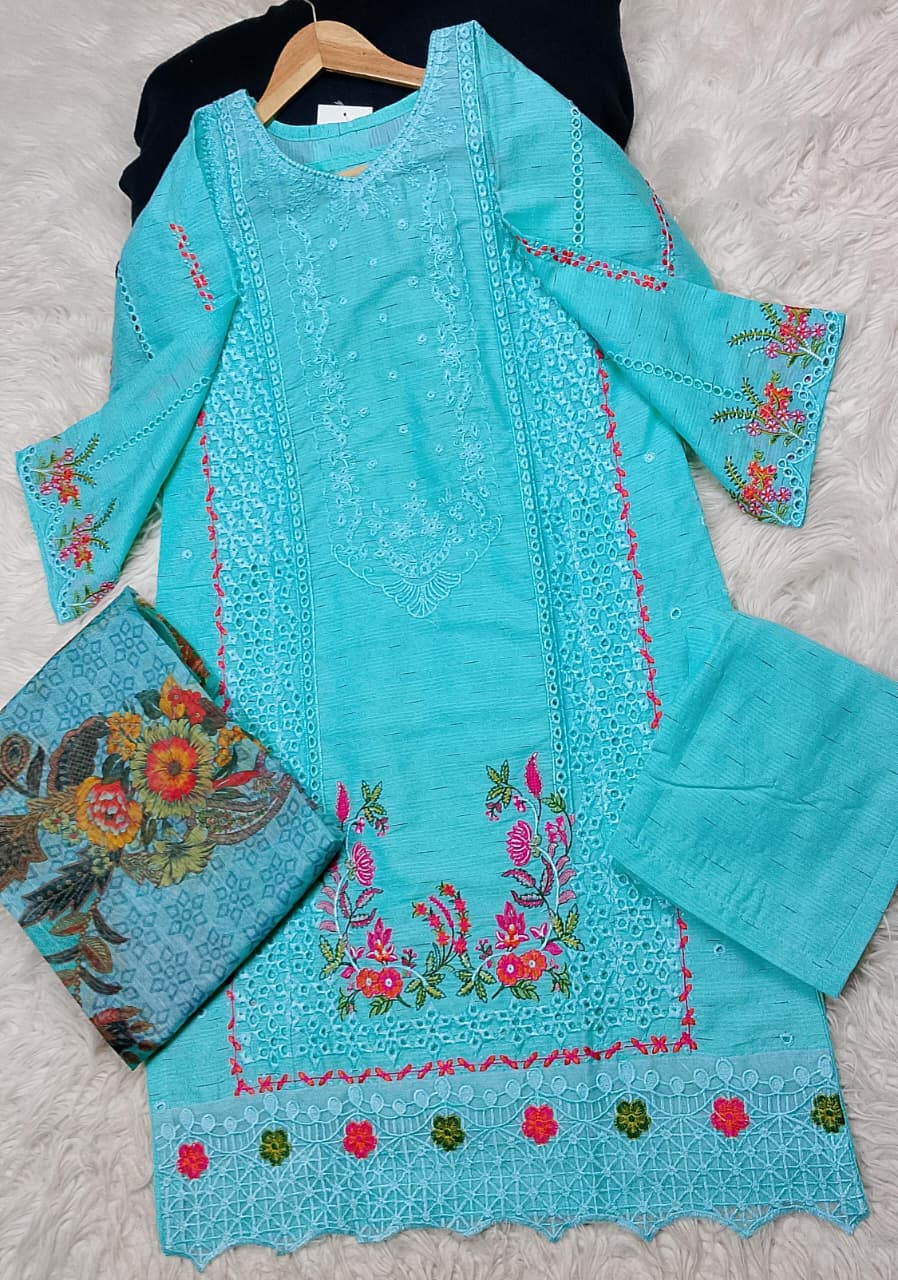 3 PIECE - EMBROIDERED LAWN SUIT