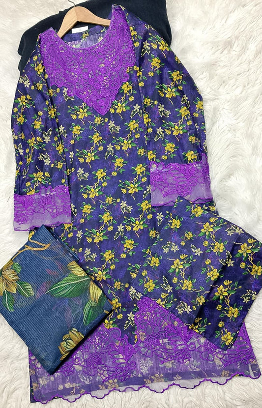 3 PIECE - EMBROIDERED LAWN SUIT