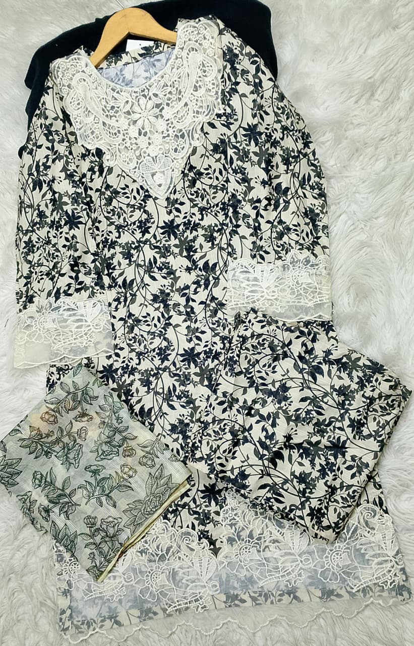3 PIECE - EMBROIDERED LAWN SUIT