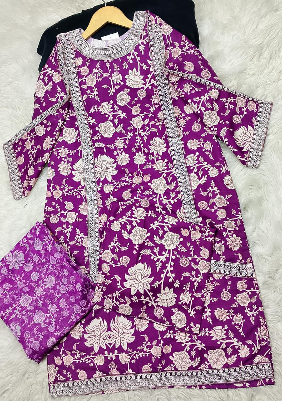 3 PIECE - EMBROIDERED LAWN SUIT