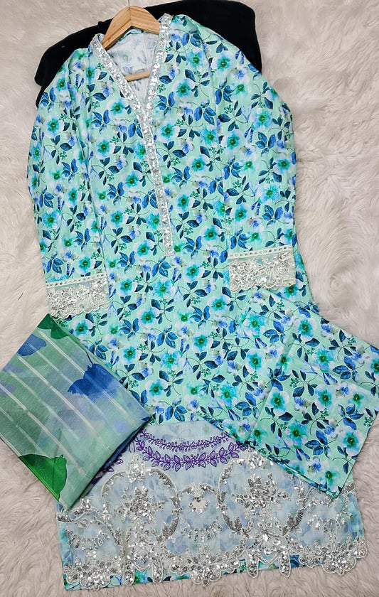 3 PIECE - EMBROIDERED LAWN SUIT