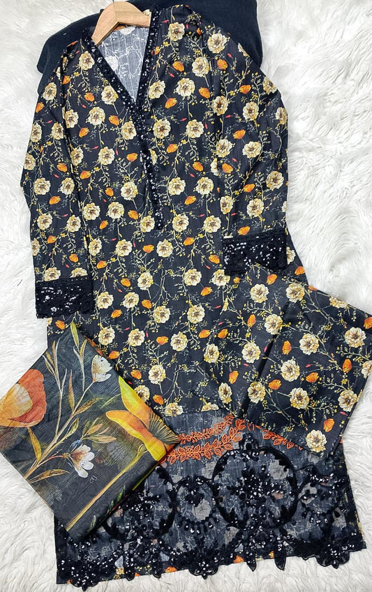 3 PIECE - EMBROIDERED LAWN SUIT