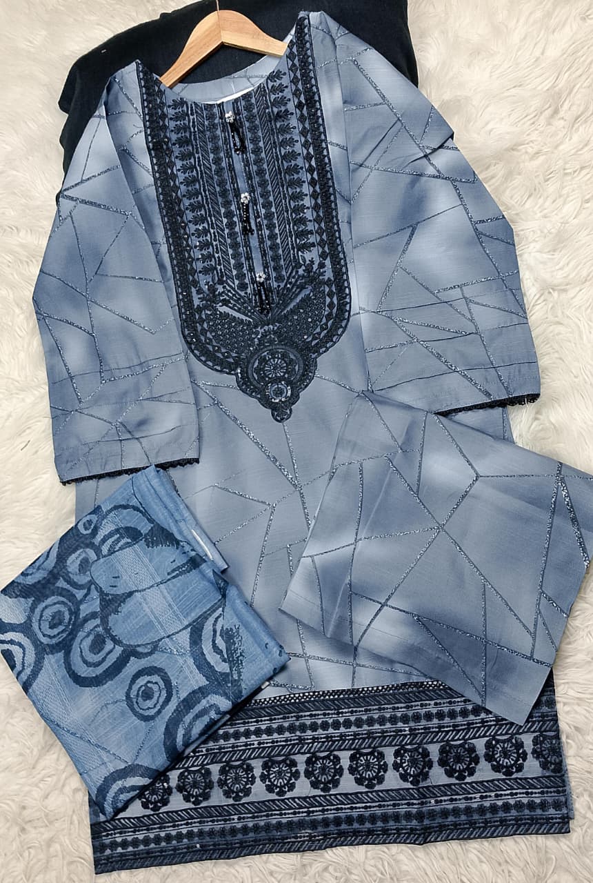 3 PIECE - EMBROIDERED LAWN SUIT