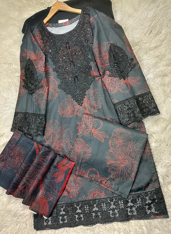 3 PIECE - EMBROIDERED LAWN SUIT
