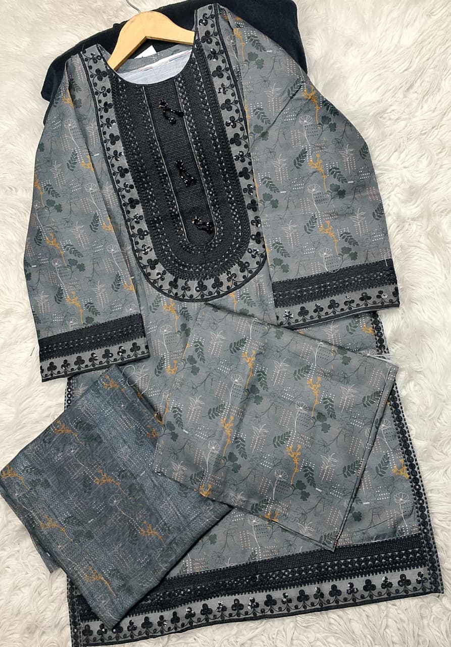 3 PIECE - EMBROIDERED LAWN SUIT