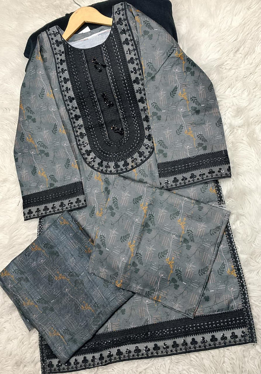 3 PIECE - EMBROIDERED LAWN SUIT