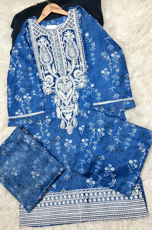 3 PIECE - EMBROIDERED LAWN SUIT