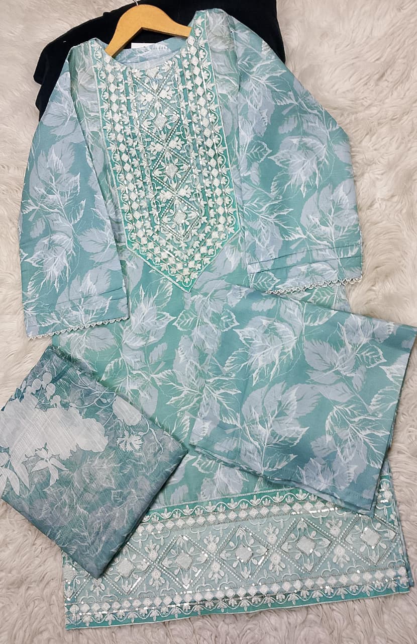 3 PIECE - EMBROIDERED LAWN SUIT