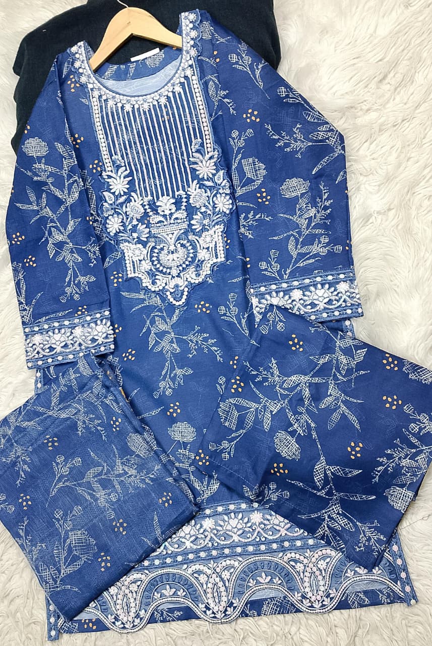 3 PIECE - EMBROIDERED LAWN SUIT