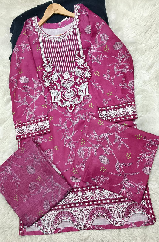 3 PIECE - EMBROIDERED LAWN SUIT