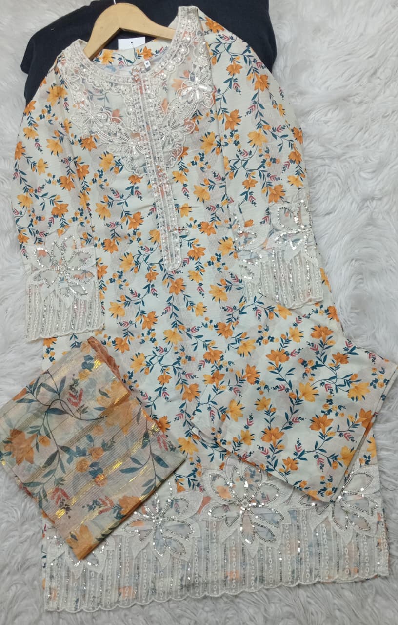 3 PIECE - EMBROIDERED LAWN SUIT