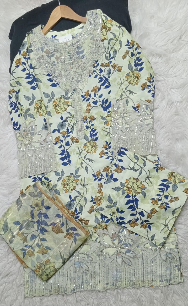 3 PIECE - EMBROIDERED LAWN SUIT