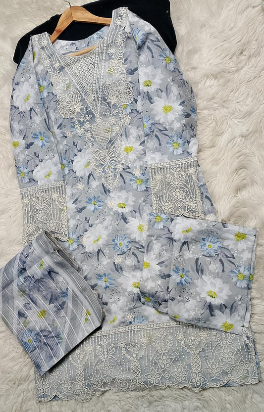 3 PIECE - EMBROIDERED LAWN SUIT